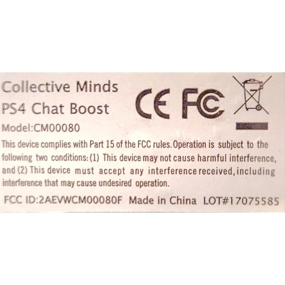 Collective Minds PS4 Chat Boost Cntrl Keypad Accessory for DualShock 4 Untested